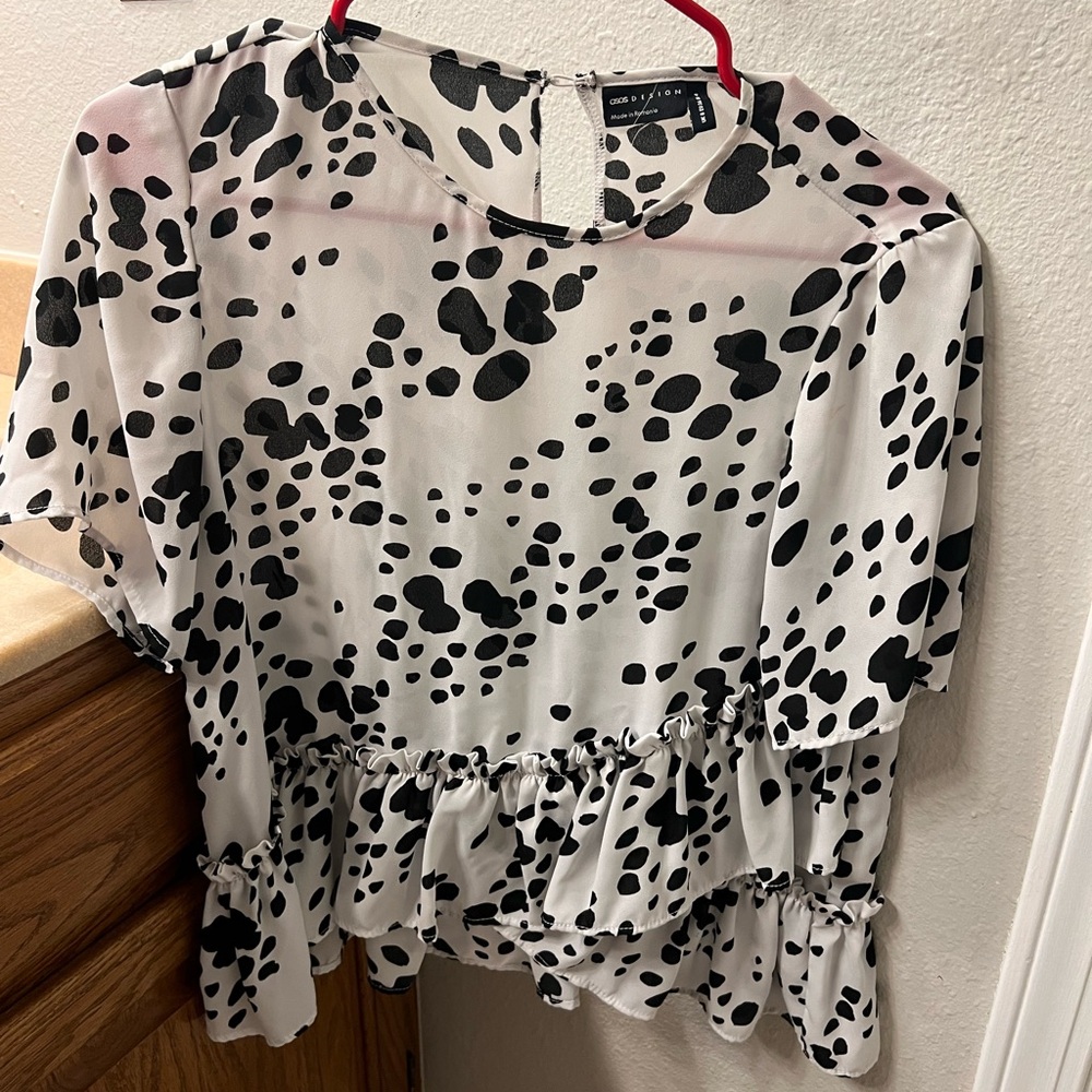 ASOS Black and White Patterned Blouse